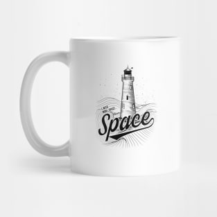 Lighthouse Minimalist Design with Mountain Mug